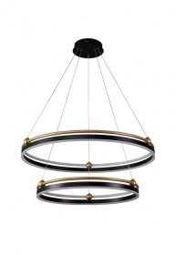 Подвесной светодиодный светильник Crystal Lux FERNANDO SP123W LED D600+800 BLACK/GOLD