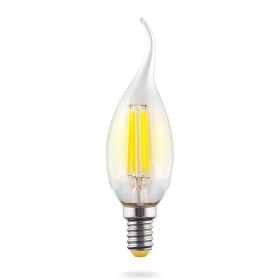 Лампа светодиодная Voltega E14 6W 2800К свеча на ветру прозрачная VG10-CW1E14warm6W-F 7017