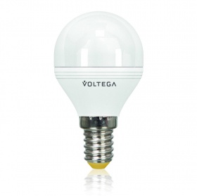 Лампа светодиодная диммируемая Voltega E14 6W 4000К шар матовый VG2-G2E14cold6W-D 5494