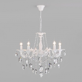 Подвесная люстра Eurosvet 10108/5 белый/прозрачный хрусталь Strotskis