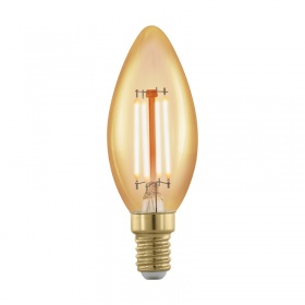 Лампа светодиодная филаментная диммируемая Eglo E14 4W 1700К золотая 11698