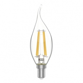 Лампа светодиодная филаментная Gauss E14 4,5W 4100К прозрачная 1041125