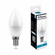 Лампа светодиодная Feron E14 7W 6400K Свеча Матовая LB-97 25477